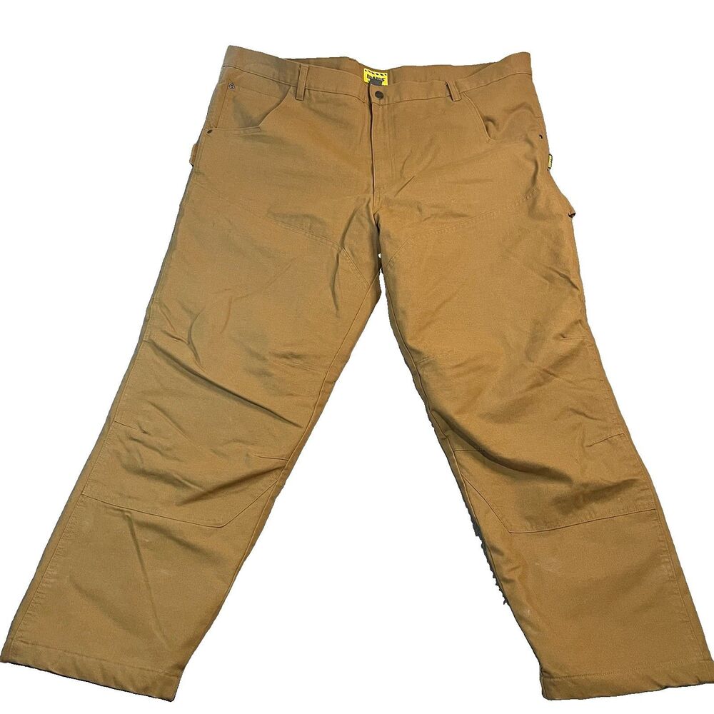 Brazos Work Pants Mens 44X32 Brown Cotton Duck Canvas Quilted Lined Carpenter